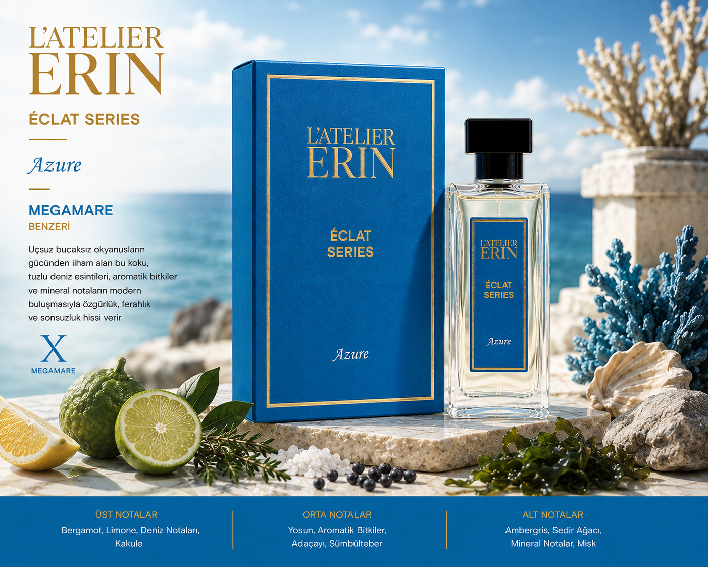 Orto Parisi Megamare muadili unisex parfum,niche koku (Azure)